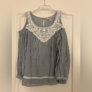 Vintage America Blues Cold Shoulder Top
